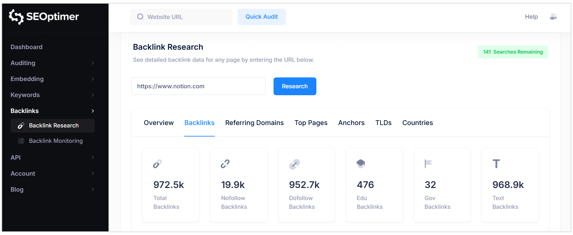 Notion backlink oversigt