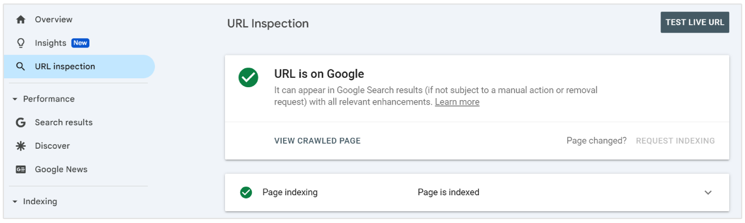 outil d'inspection d'URL