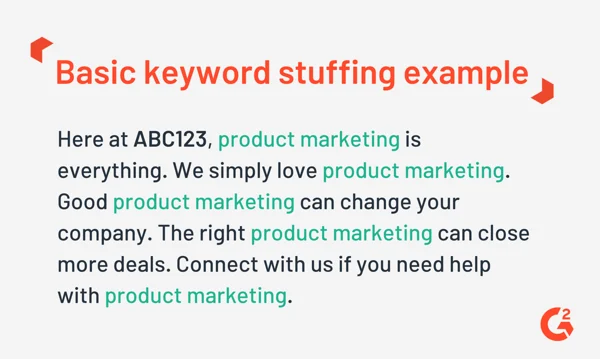 voorbeeld van keyword stuffing